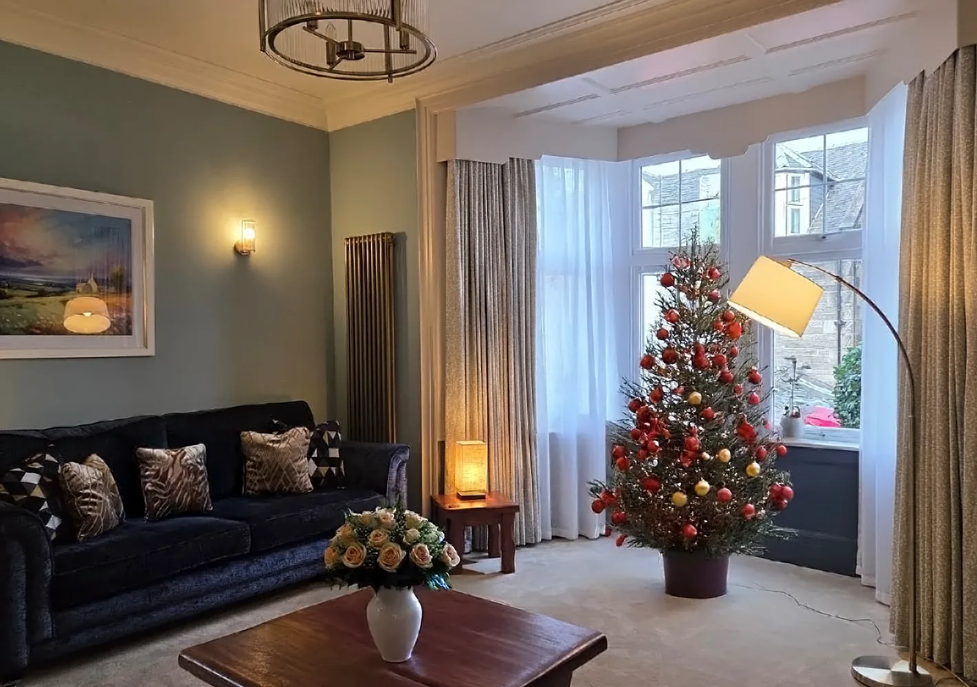 Traditional living room with elegant furnishings